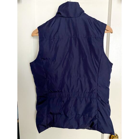 LANDS' END  S 6 8 Down Filled Puffer Vest Full Zip Quilted Insulated Navy Blue - Picture 2 of 6